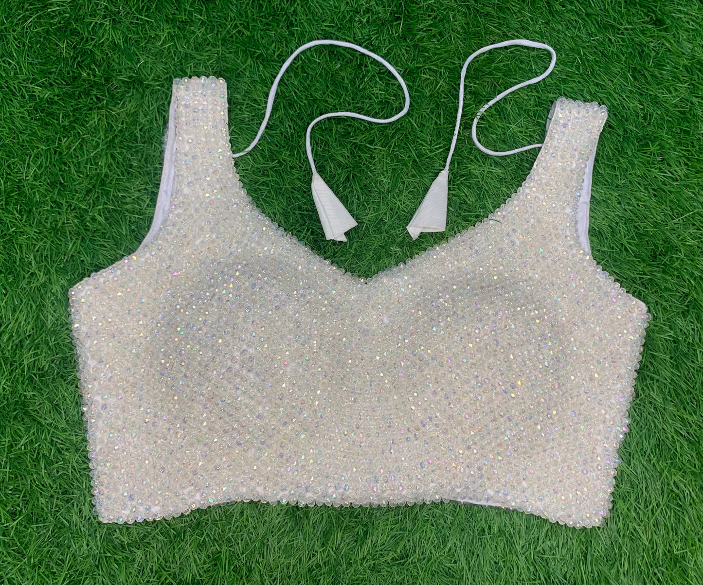 White Crystal sleeveless blouse