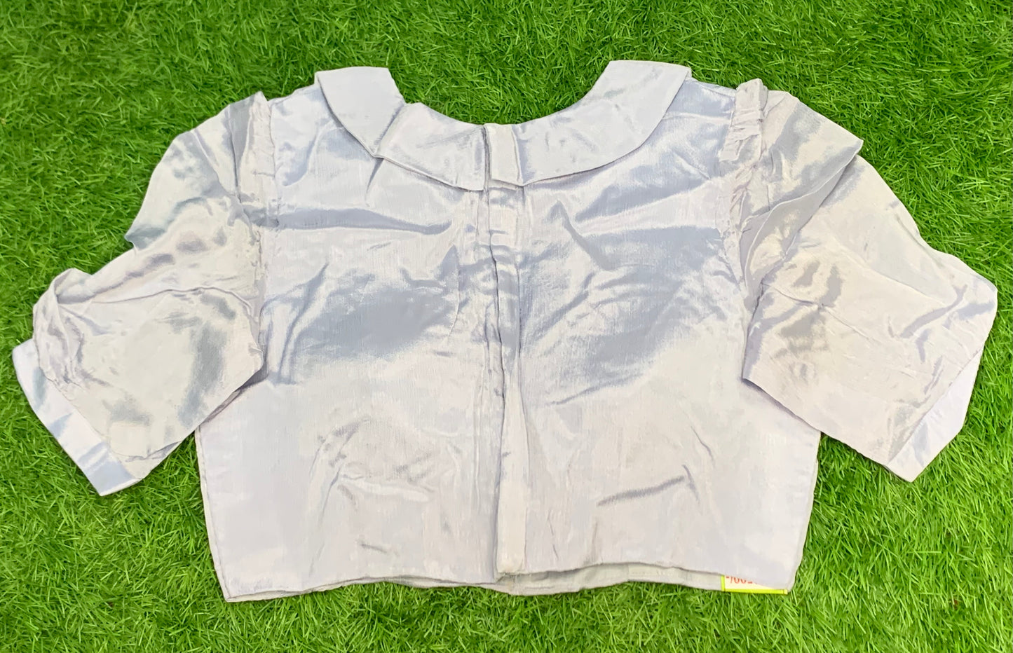 Pastel lavender colour blouse front high neck back high neck