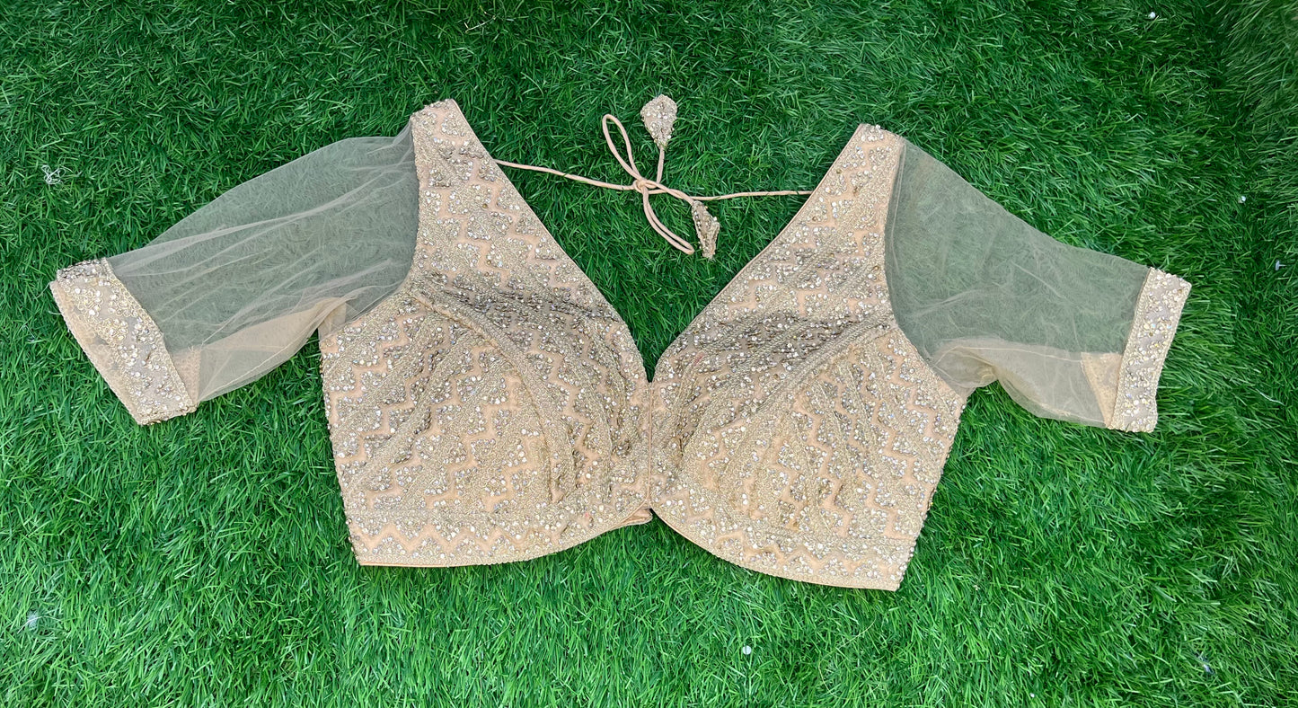Gold stonework blouse