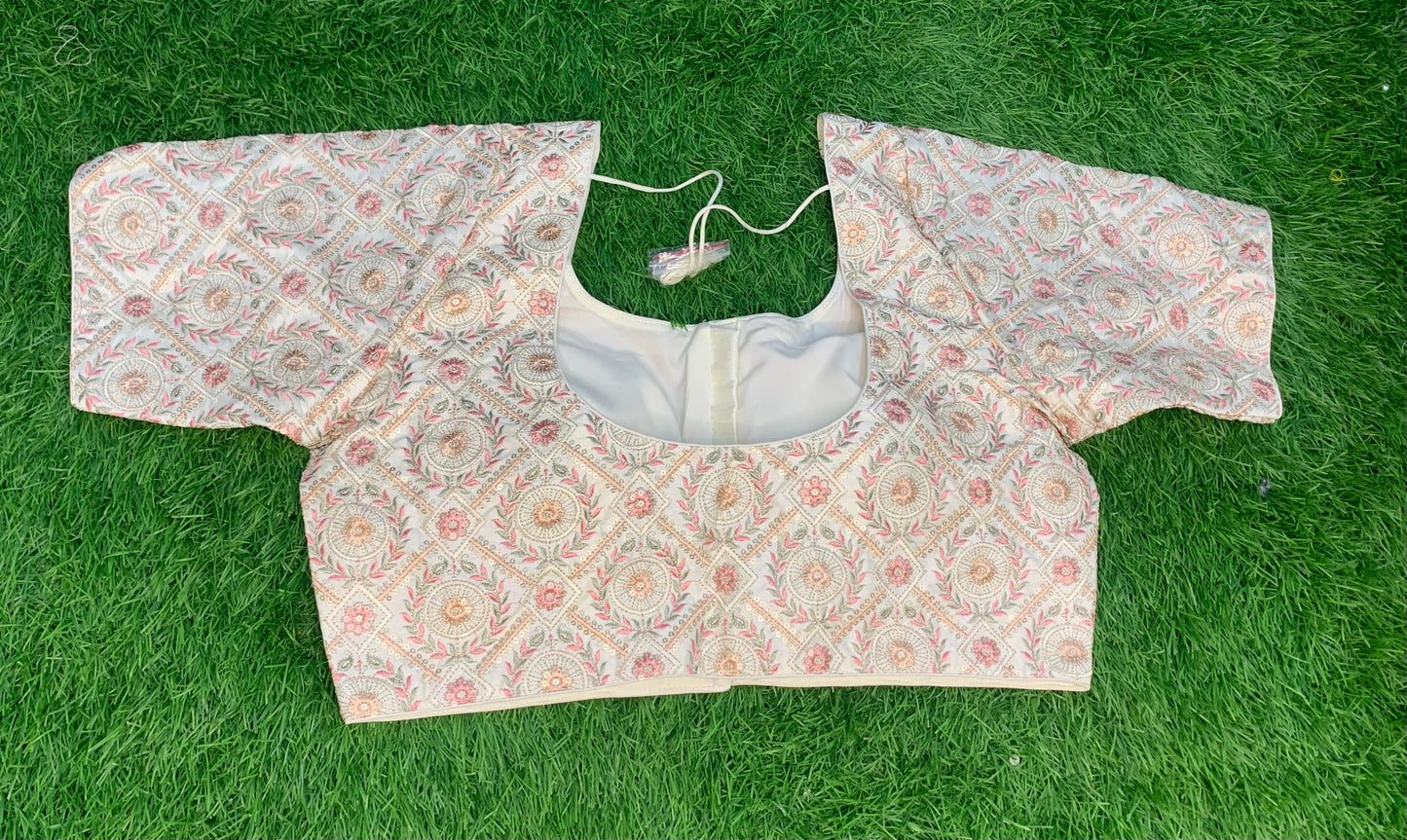 Thread work front hooks blouse
