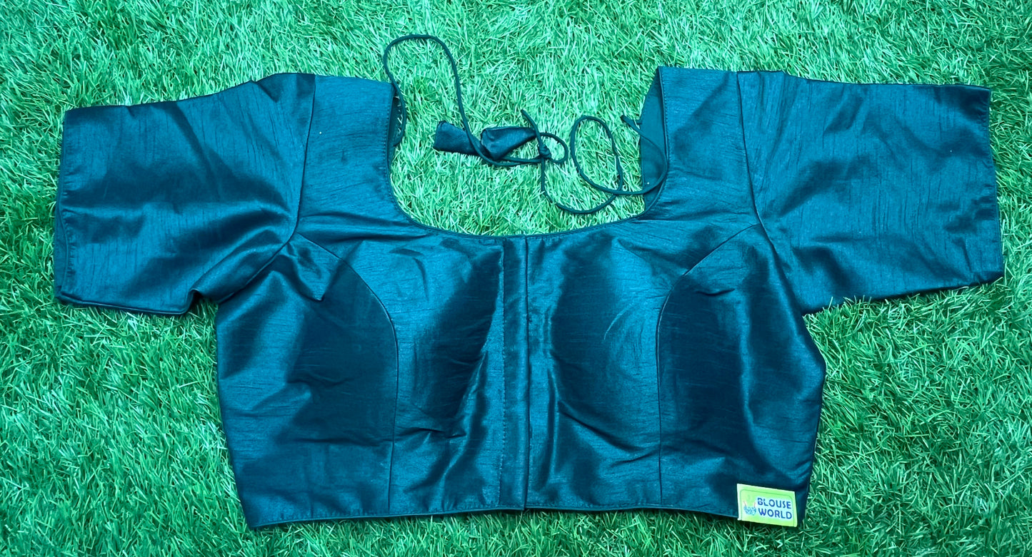 Rama green plain front hooks blouse π