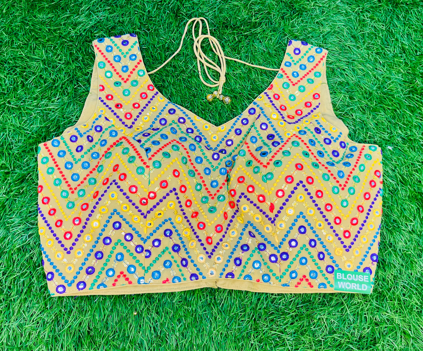 Gold multicolour sleeveless