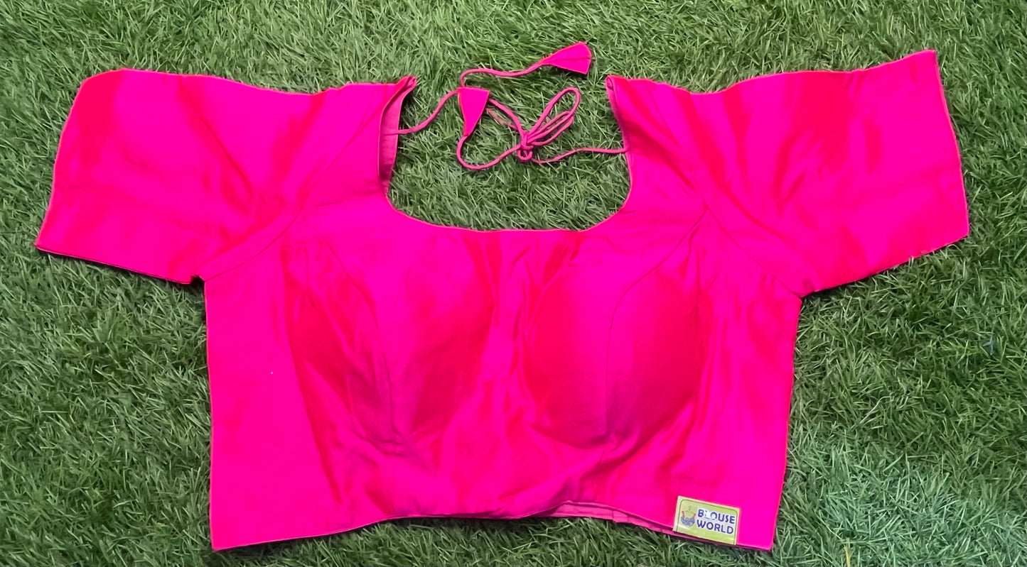 Hot π₯ pink π boat π₯οΈ neck blouse elbow sleeve