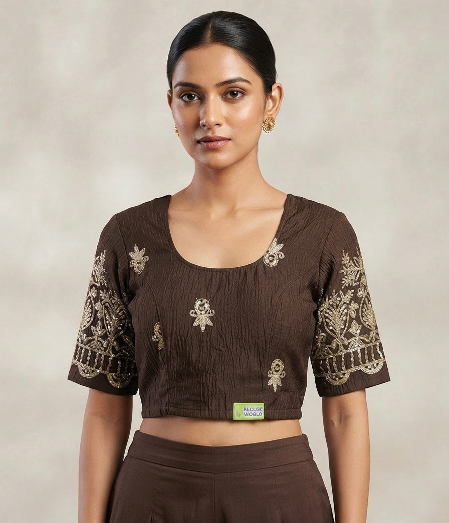 Tithed hands work stretchable Blouse 👚 (2xl size