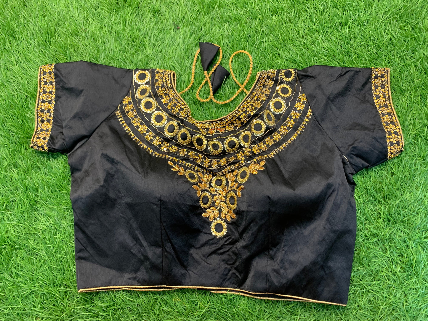 Black golden necklace work blouse π