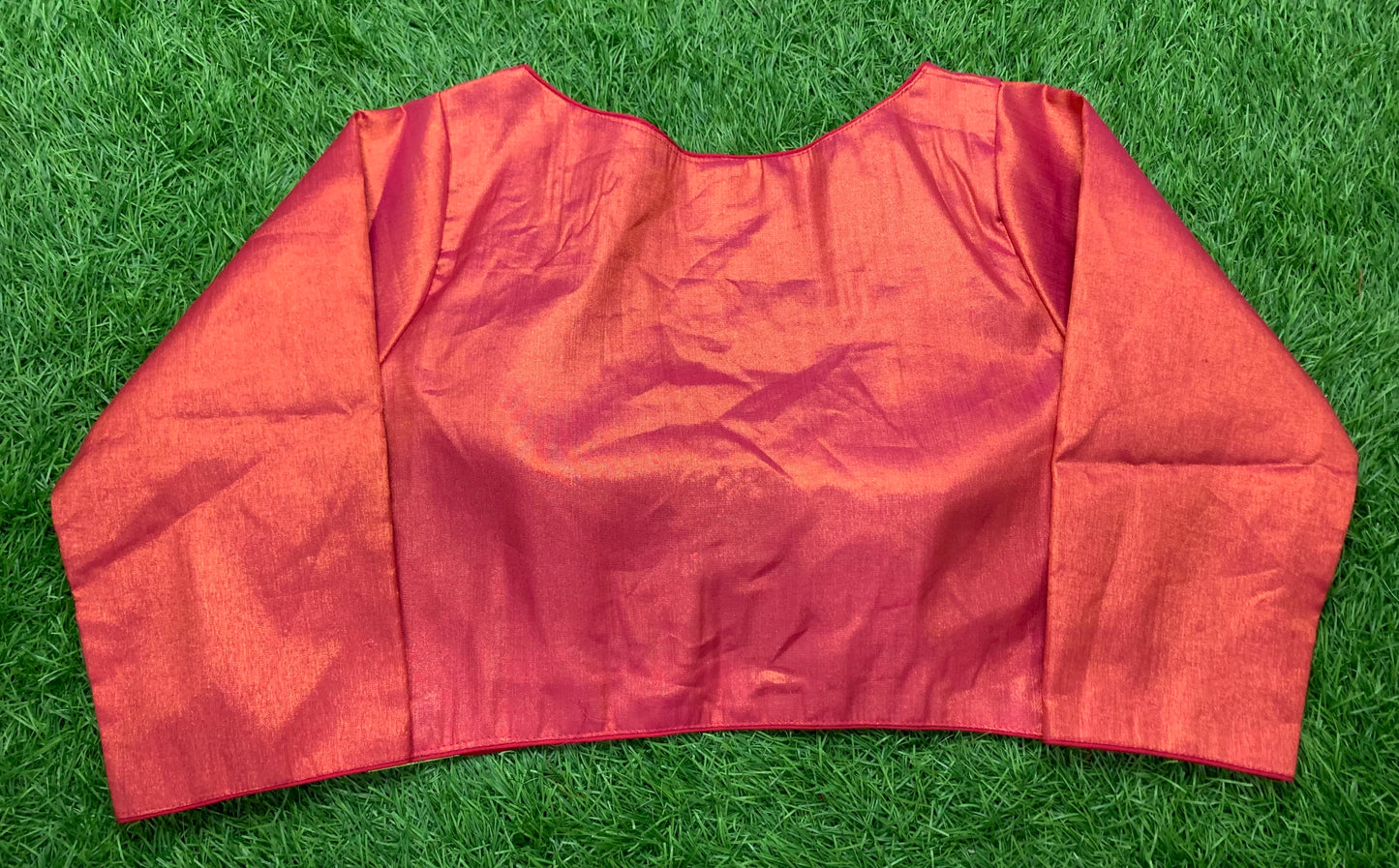 Red tissue high neck full hands 🙌 👚 blouse