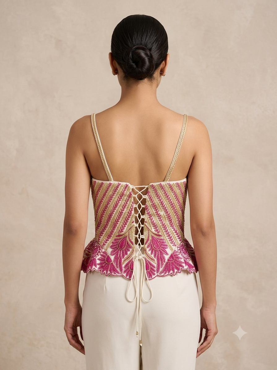 Pink corset sleeveless blouse 👚