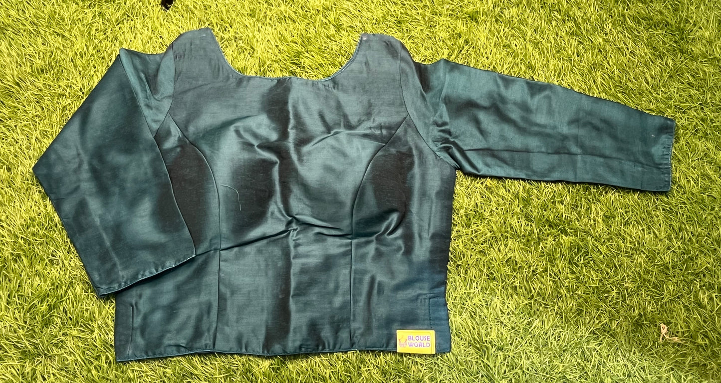 Rama blue high neck blouse plain