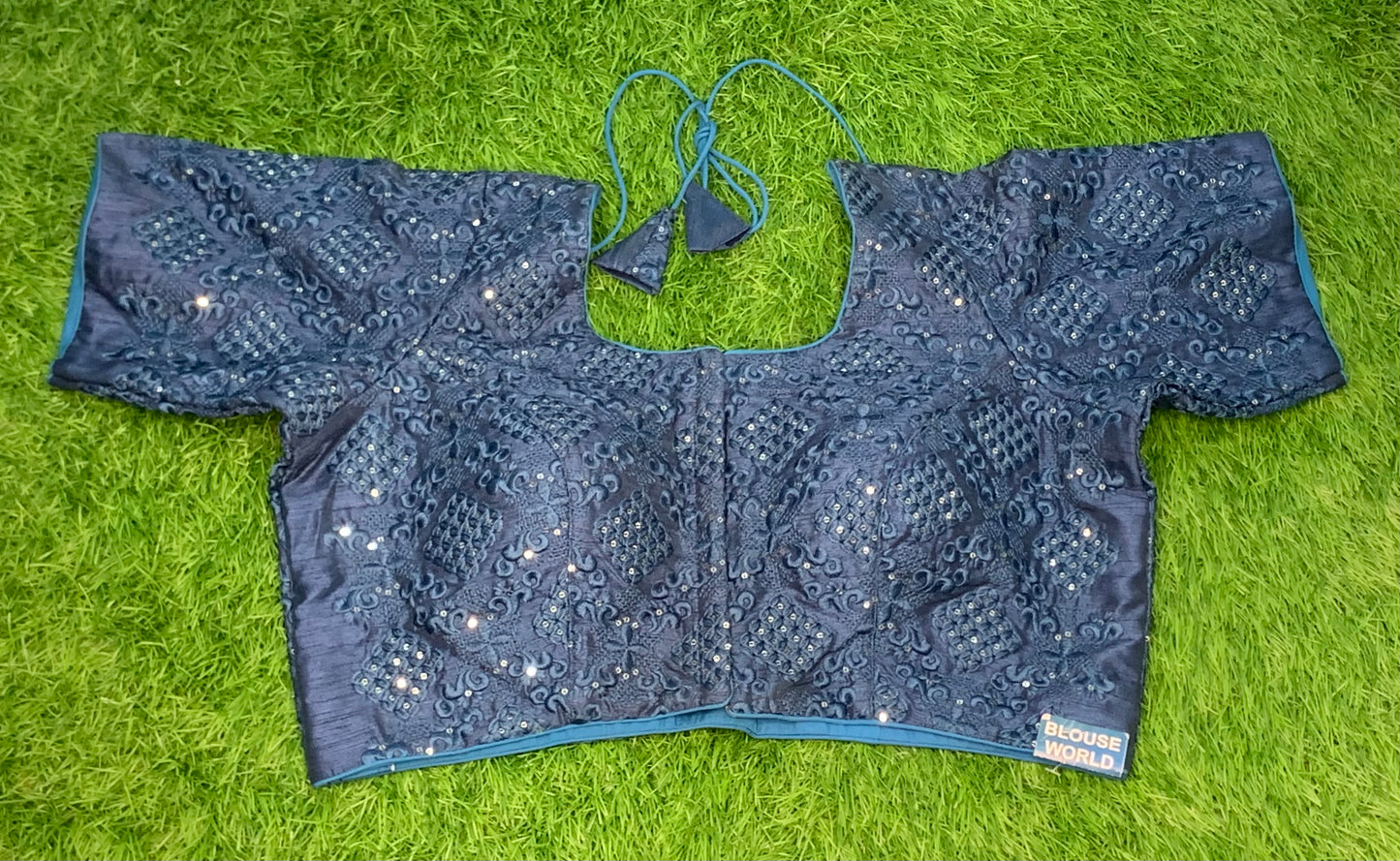 Rama blue embroidery blouse