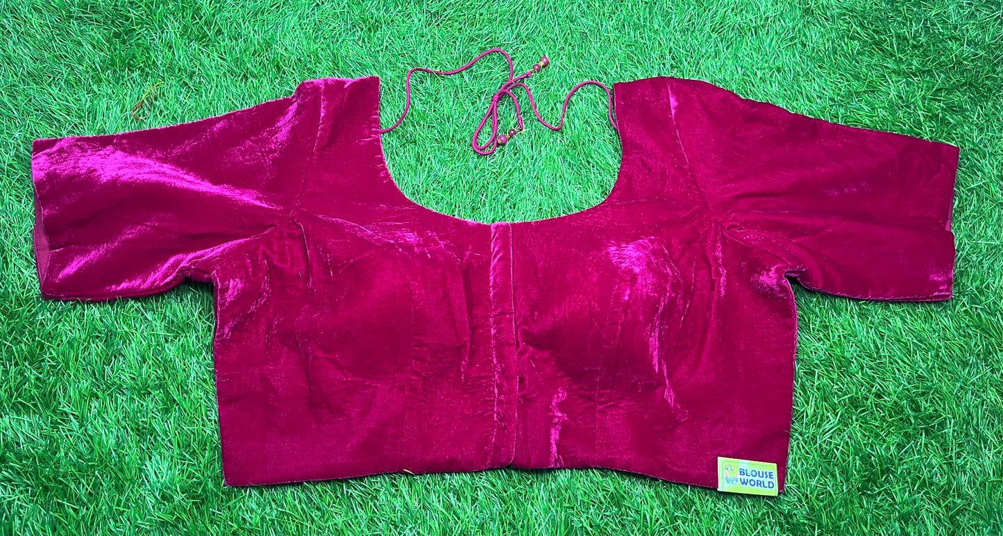 Rani pink plain velvet blouse 👚