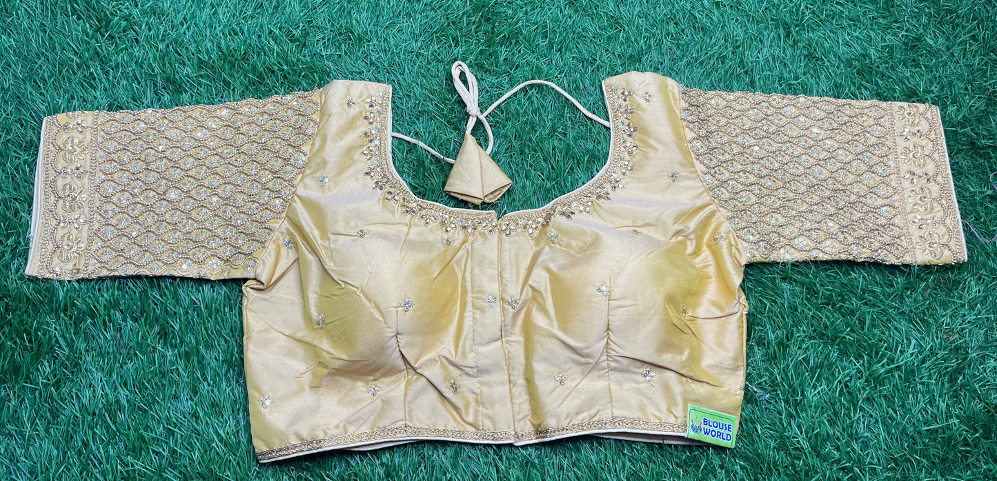 Cream ๐จ colour stone work blouse hand work