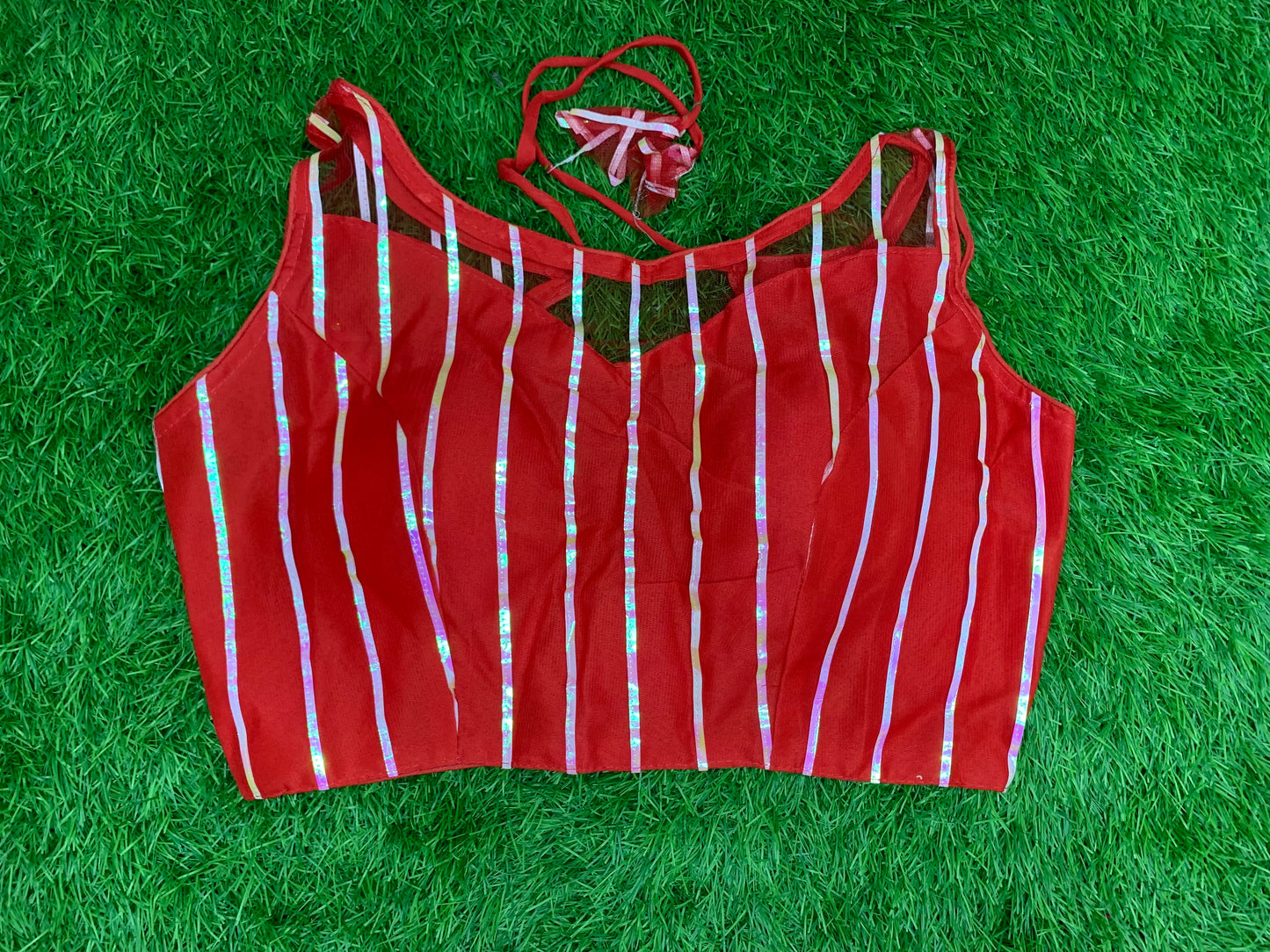 Red fancy blouse