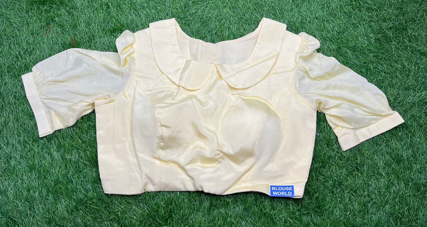 cream ๐จ colour puff hands collar neck blouse ๐