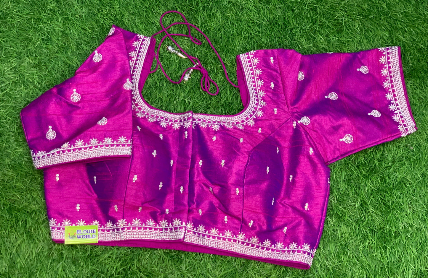 Purple dual shade embroidery work blouse
