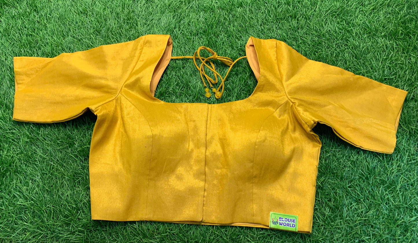Yellowish gold colour blouse π size 34 to 42