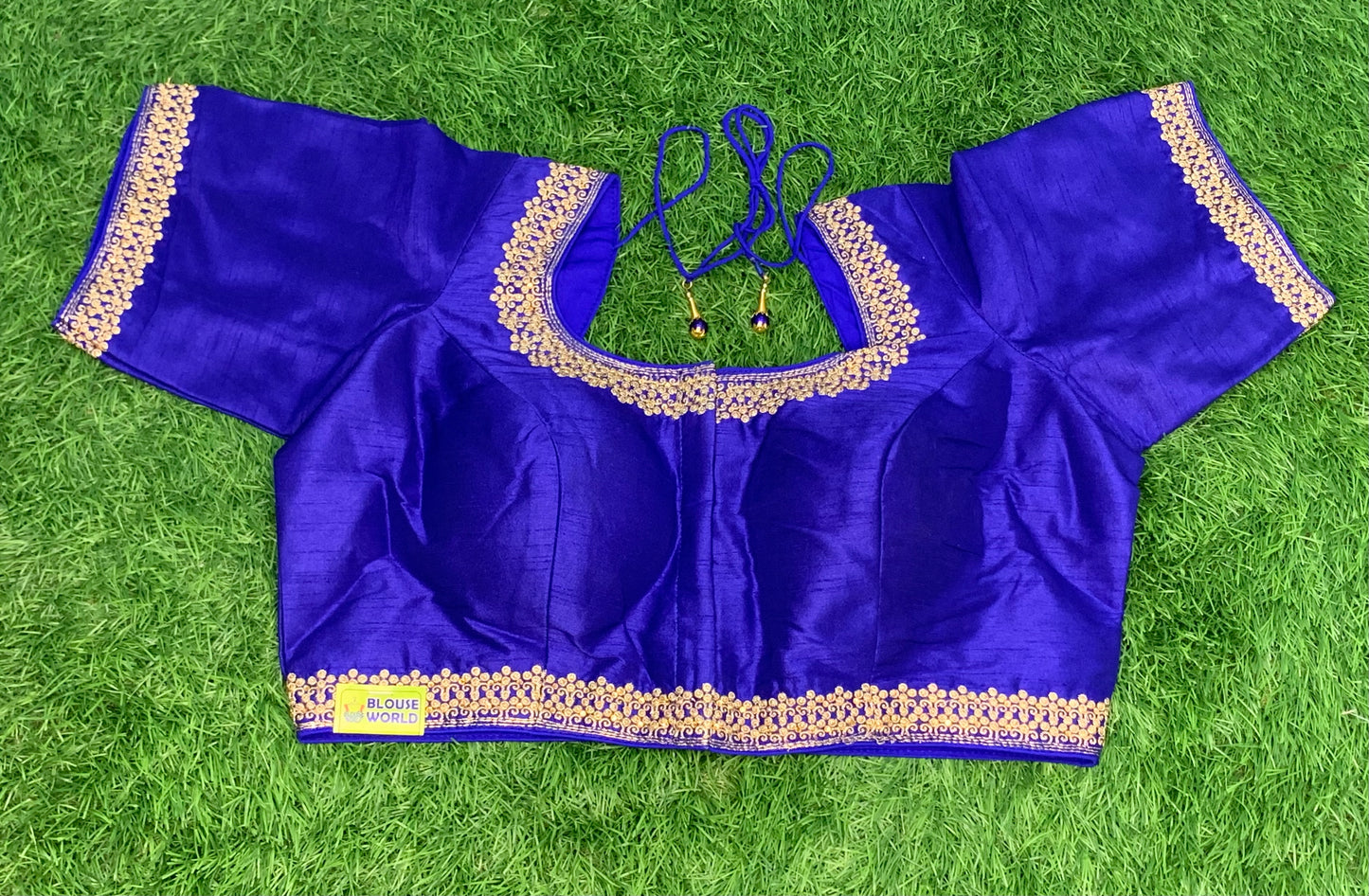 Royal blue embroidery blouse