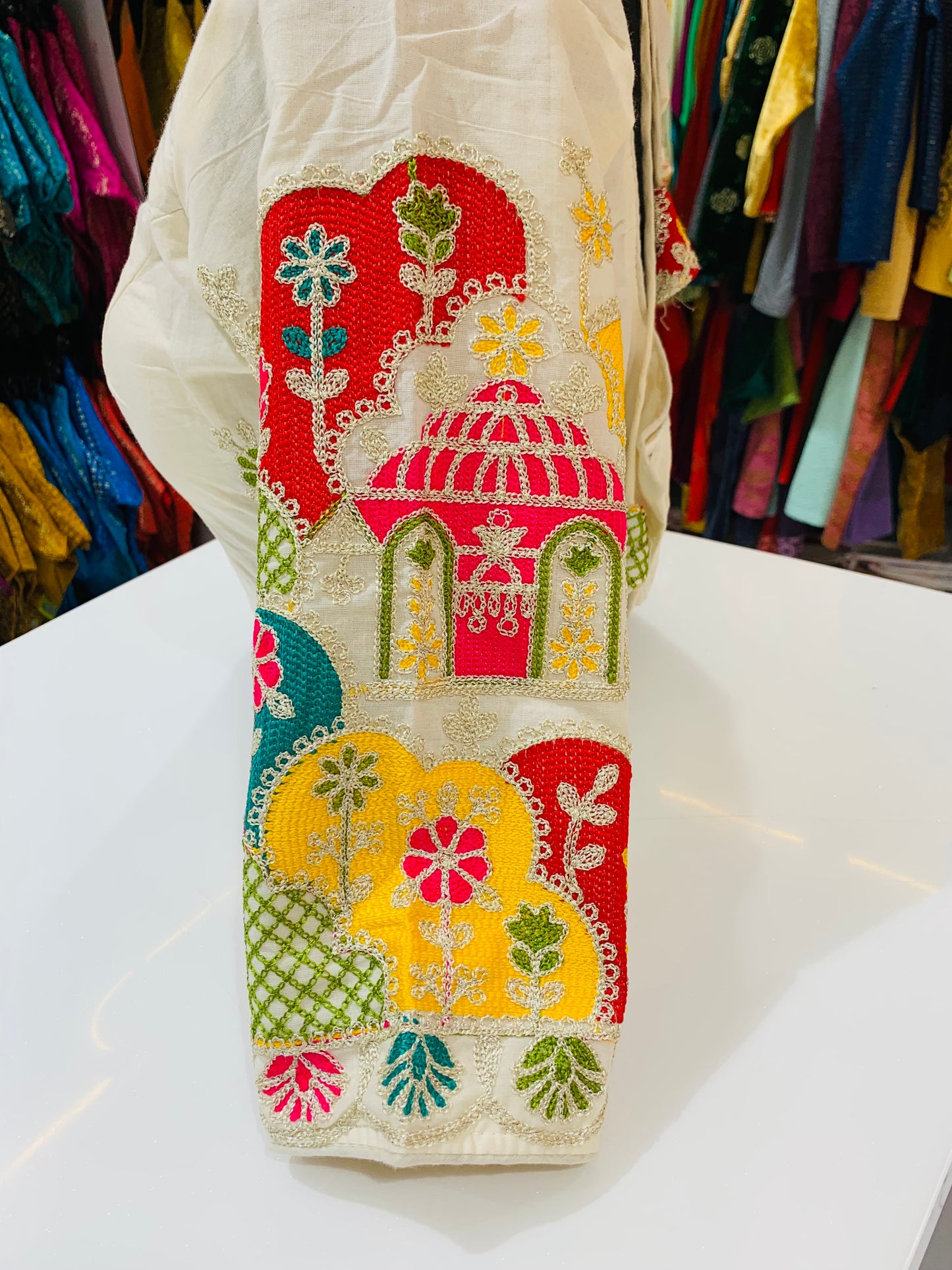 Cotton multicolour blouse 3/4 hands