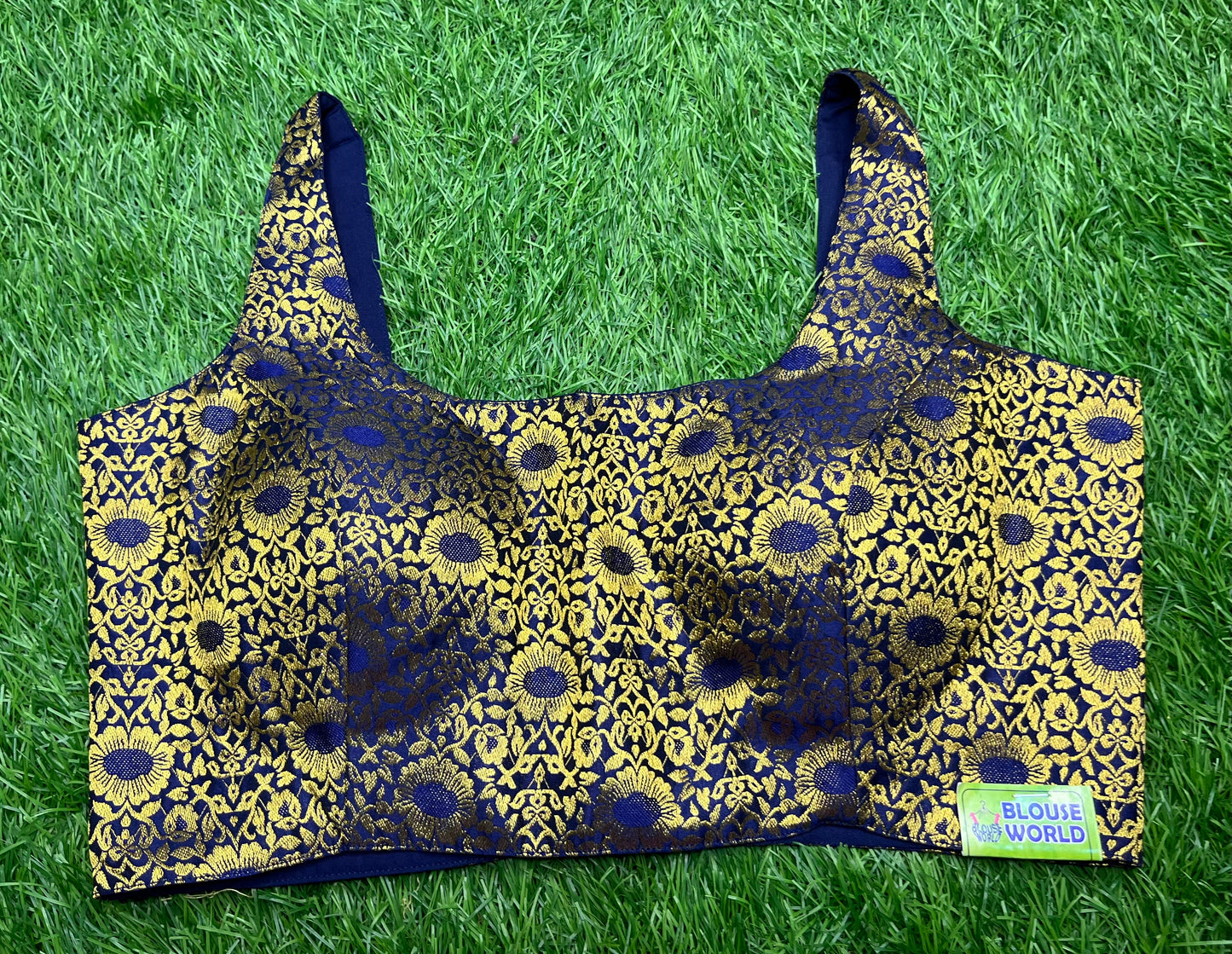 Dark navy blue flower πΈ prints designer blouse π