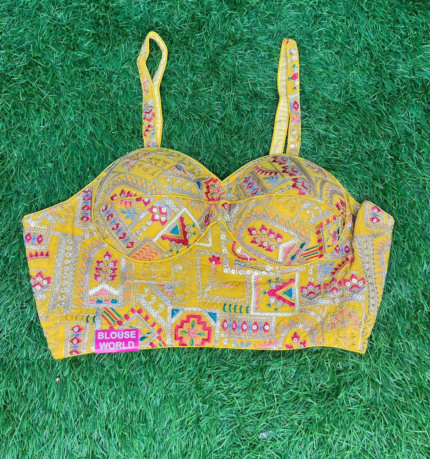Lemon yellow strap blouse
