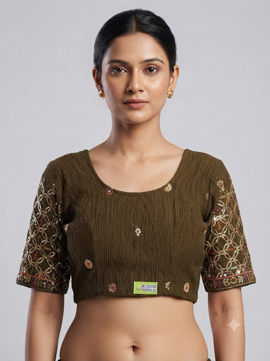 Chamki hands work stretchable Blouse 👚 (2xl size