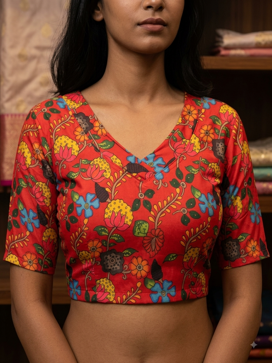 Kalamkari stretchable blouse 👚(xxlsize