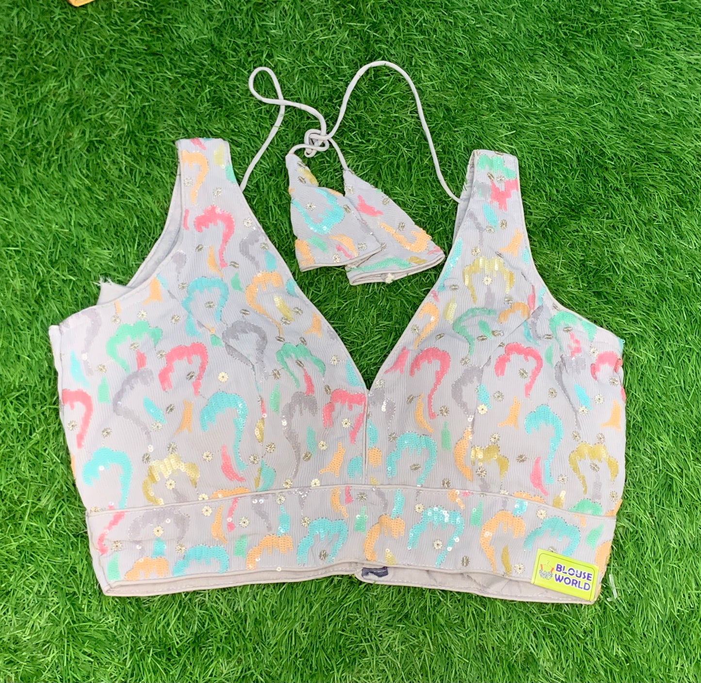 Grey multicolour with hands