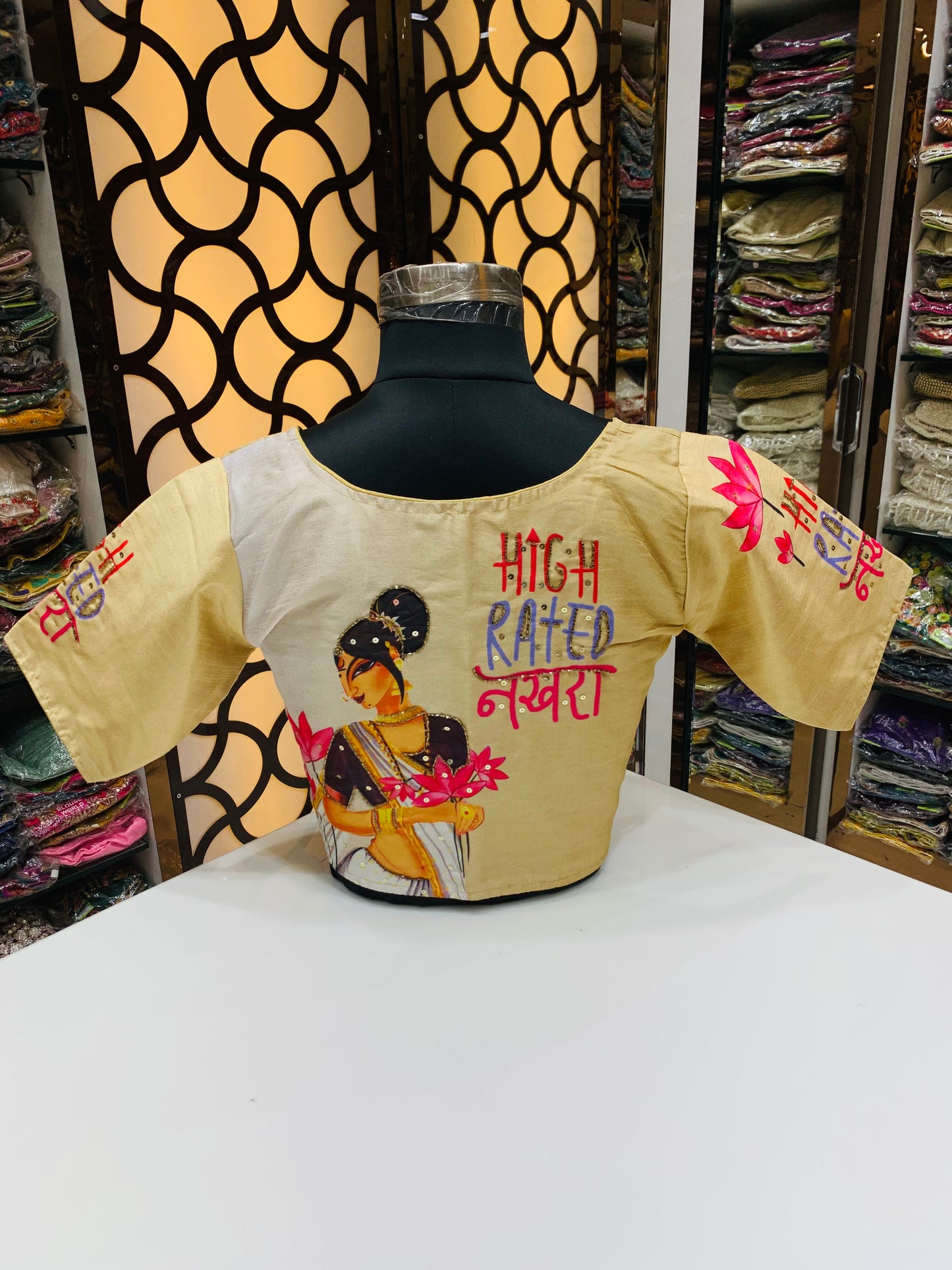High rated nakra wording blouse fancy blouse