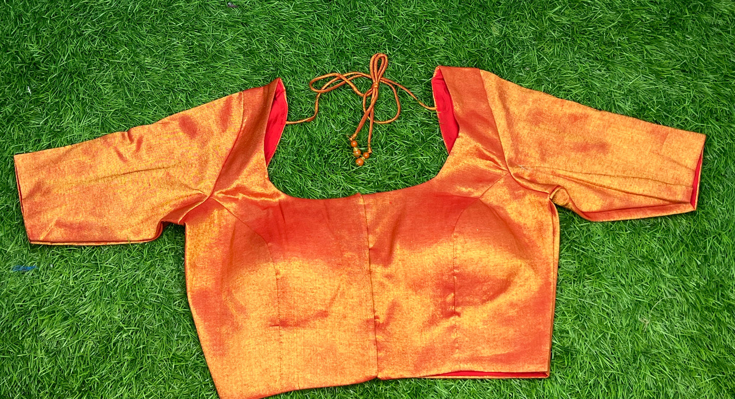 Mirchi ๐ถ๏ธ red tissue plain blouse
