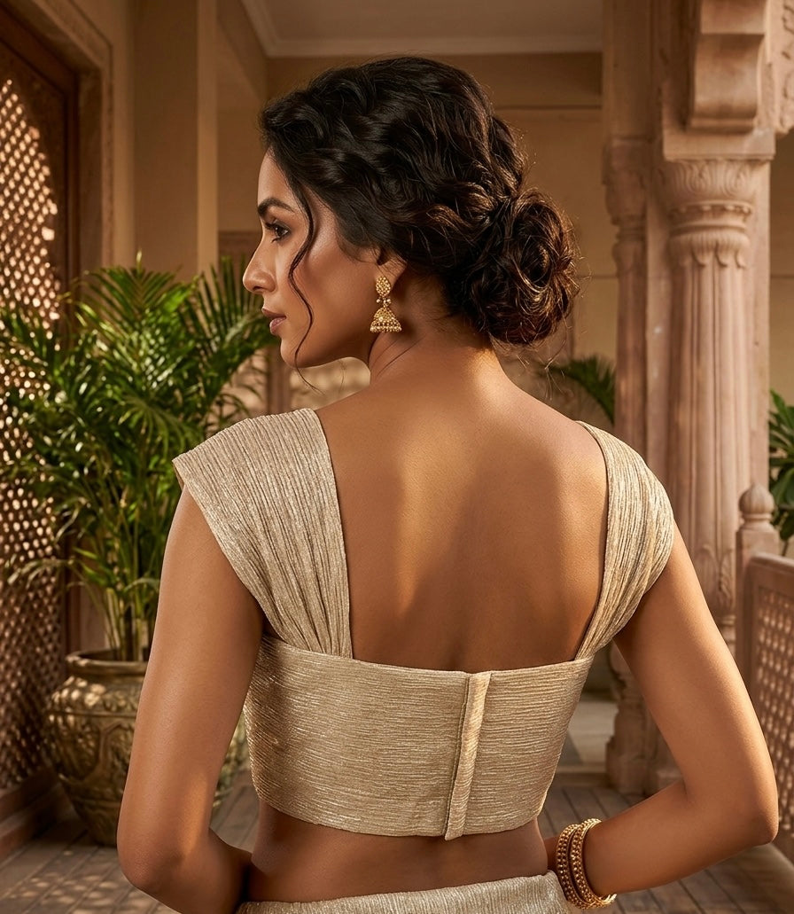 Fancy light gold sleeveless Blouse 👚