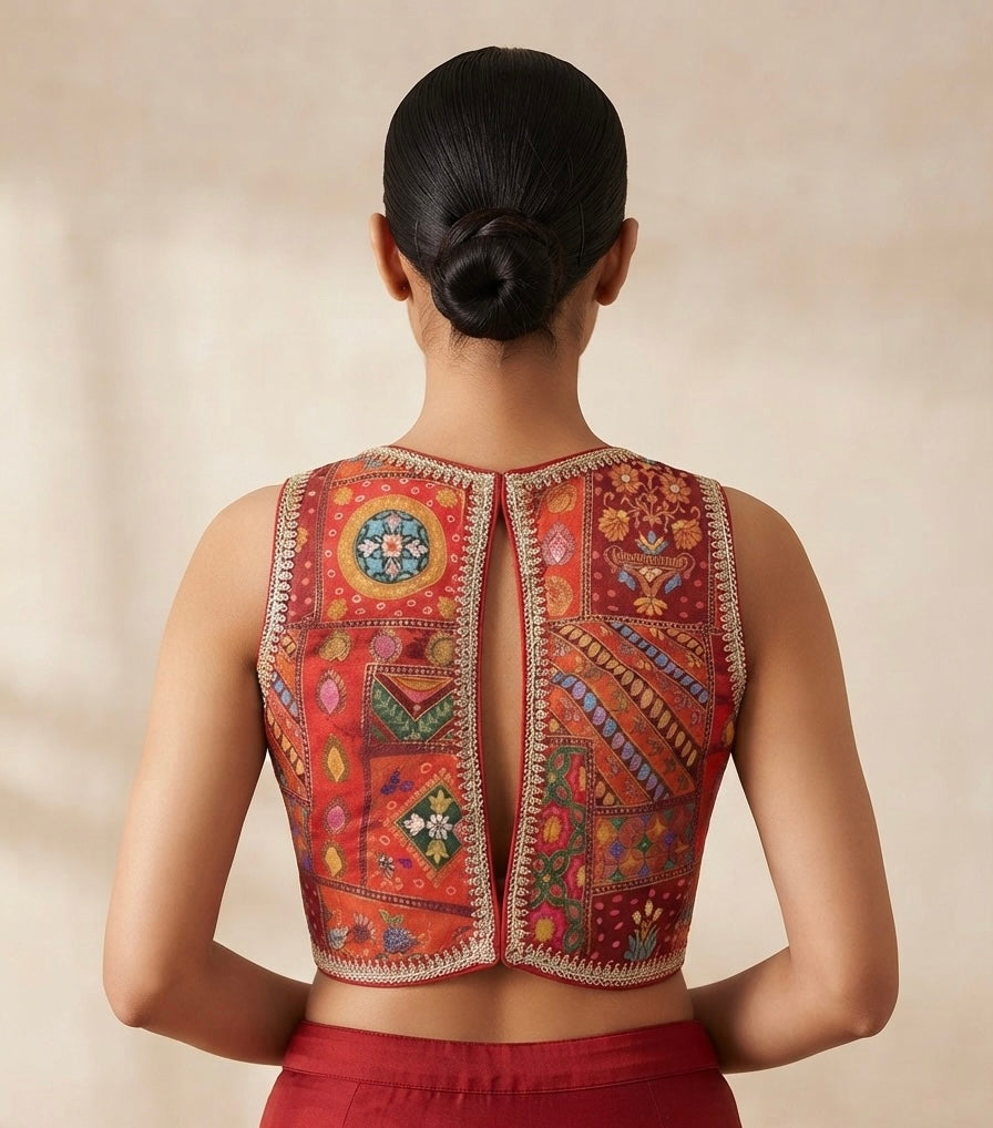 Premium Designer Printed Sleeveless Blouse 👚
