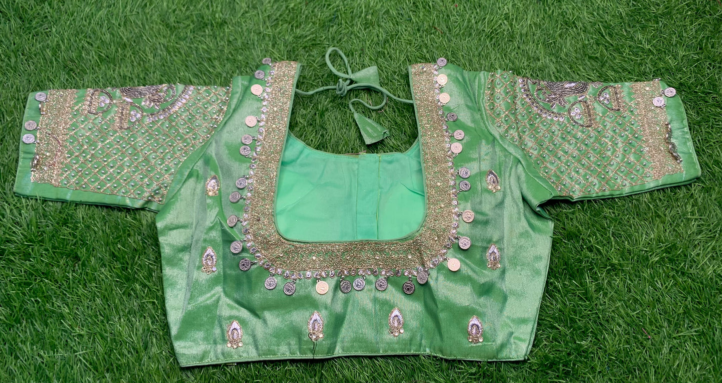Pista green coin ๐ช work blouse ๐