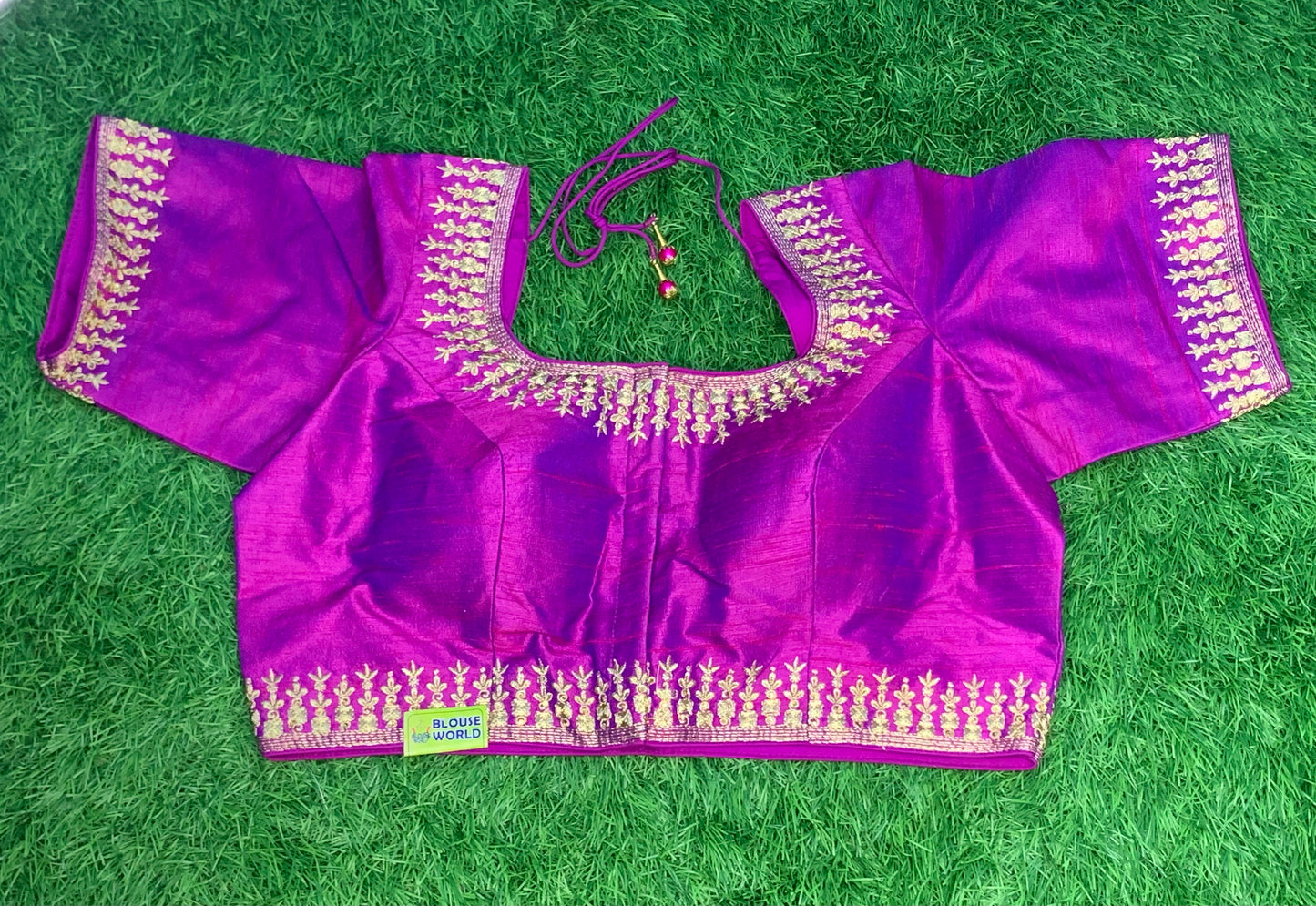 Purple dual shade embroidery blouse