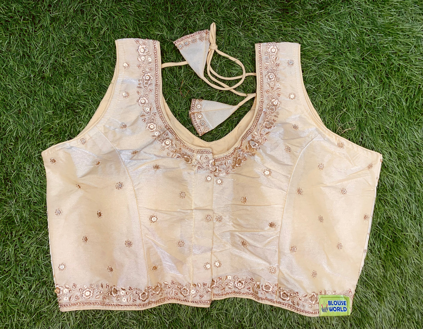 Golden with hands fancy blouse
