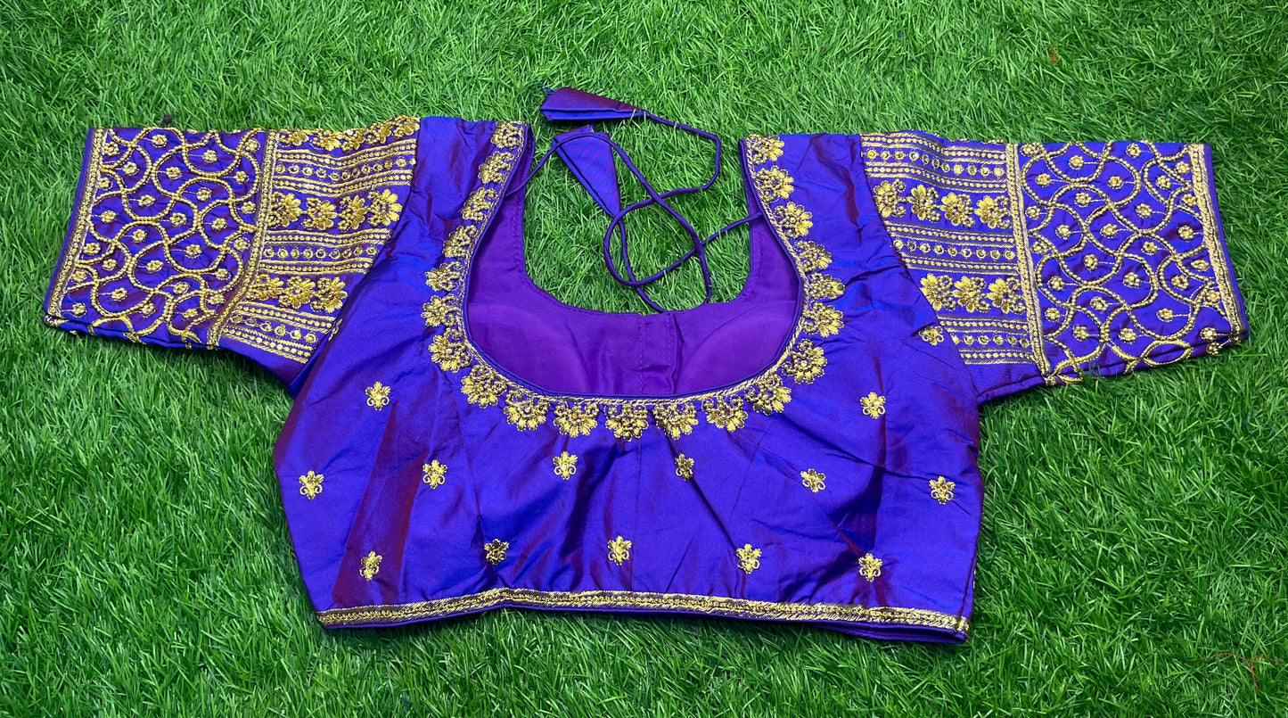 Heavy stone work blouse ๐ royal blue shade