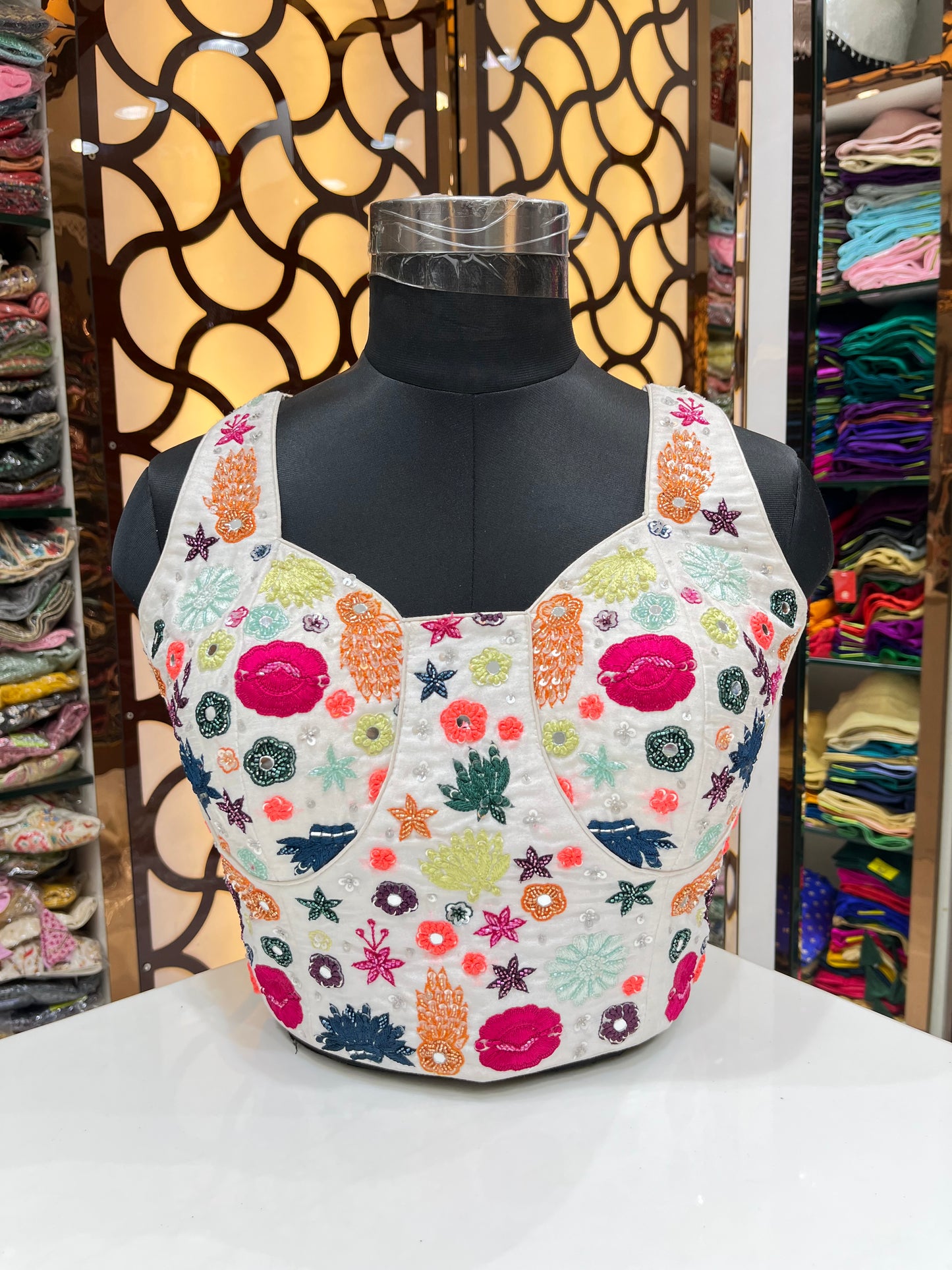 Flower thread 🧵 work Cordset blouse