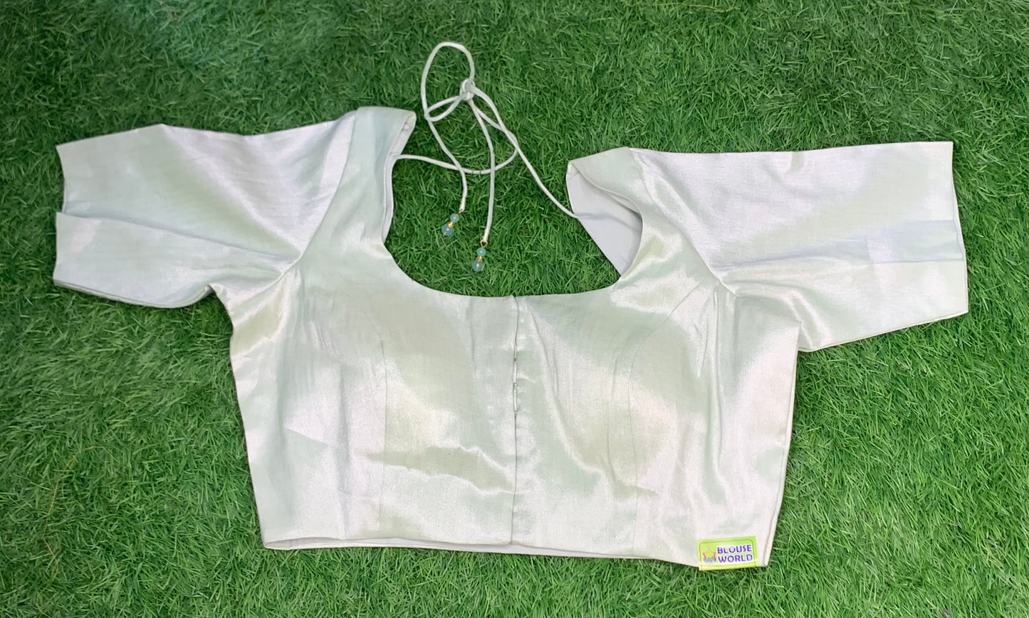 Silver plain front hooks tissue blouse π size 34 to 42