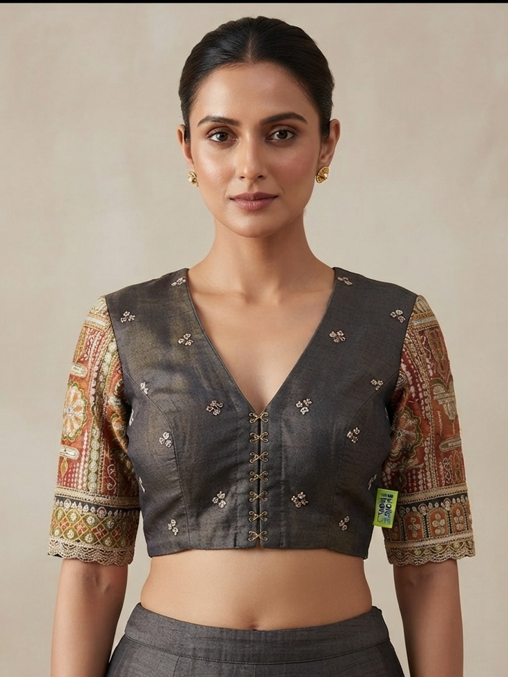 Tissue blouse 3/4th sleeve