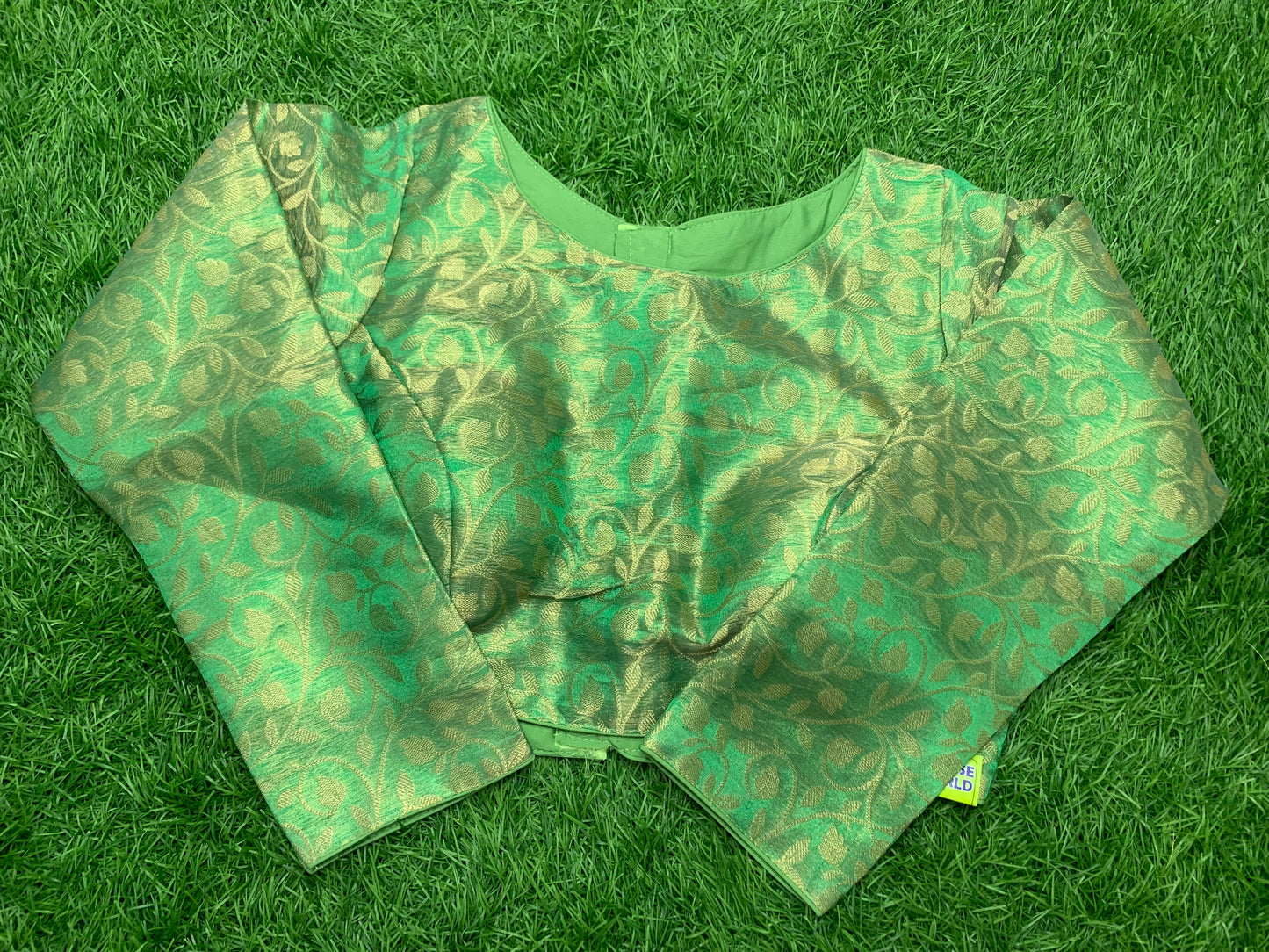 High neck full hands designer tissue blouse 👚