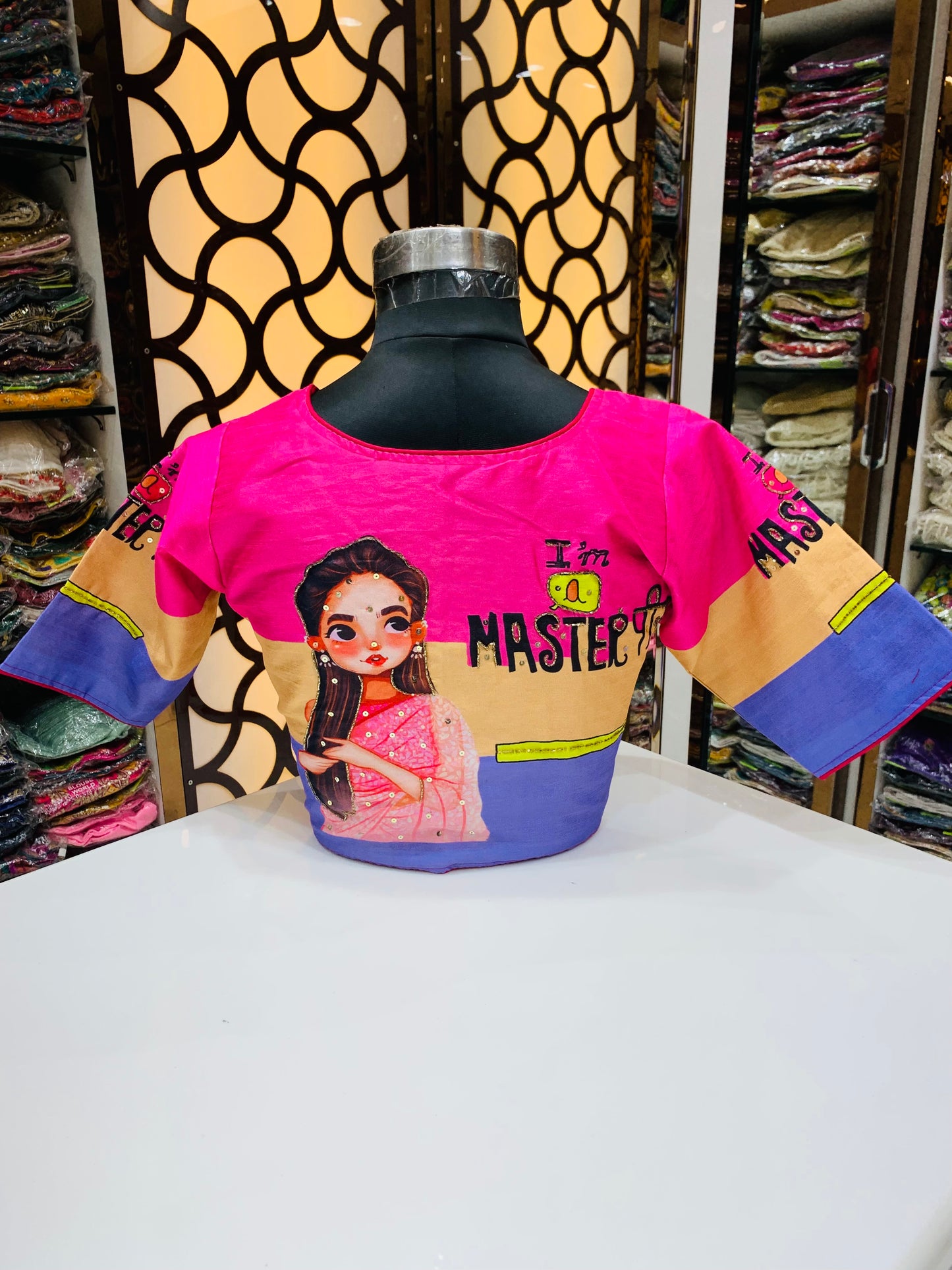 Iโm a master piece wording multicolour blouse
