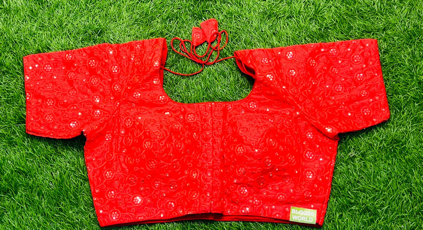 Red colour thread🪡🧵work blouse