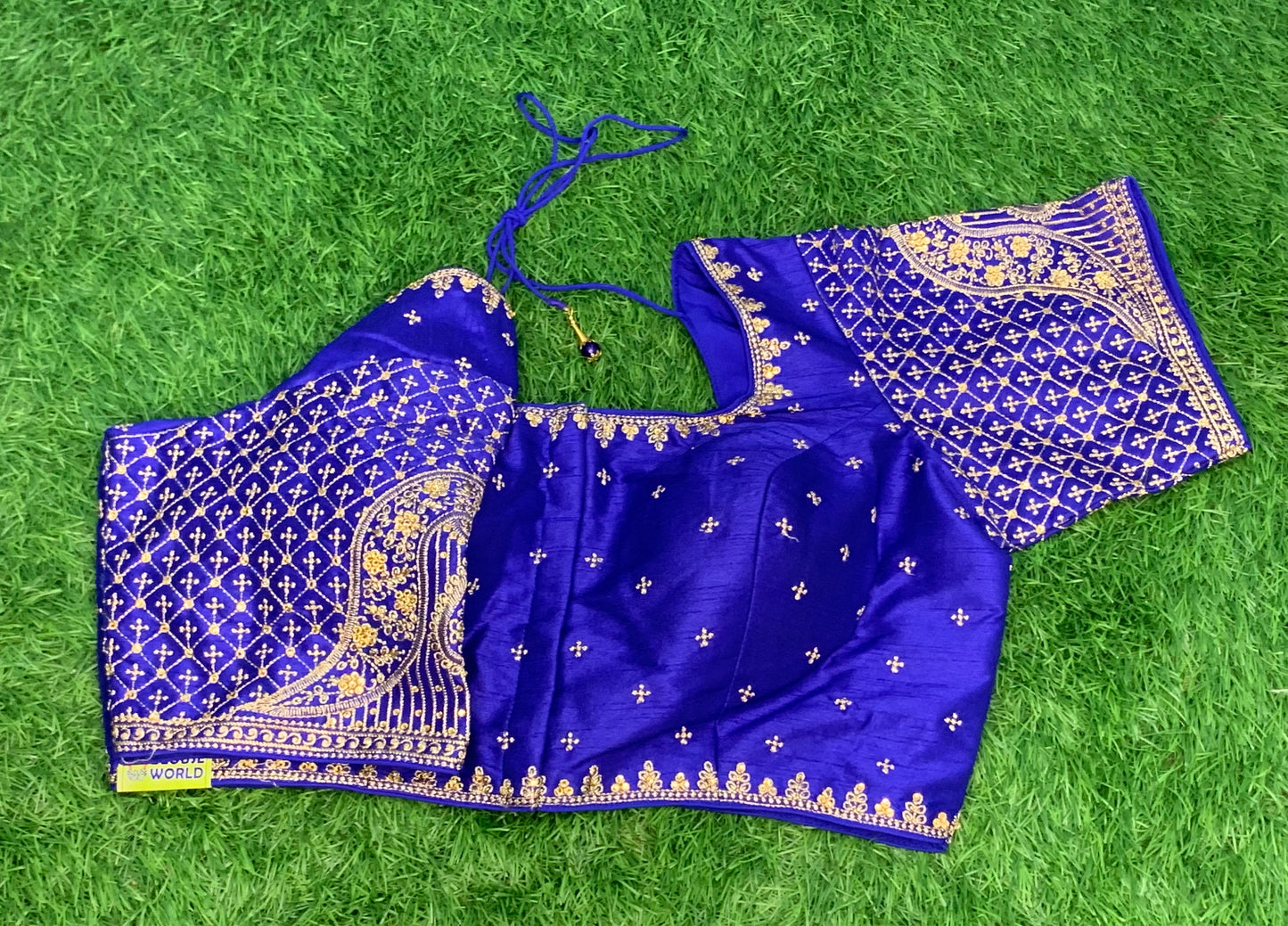 Royal blue with gold work embroidery blouse