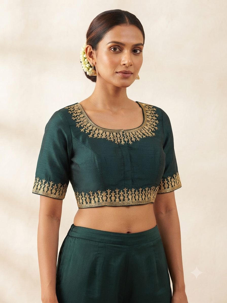 Border embroidery work Blouse 👚