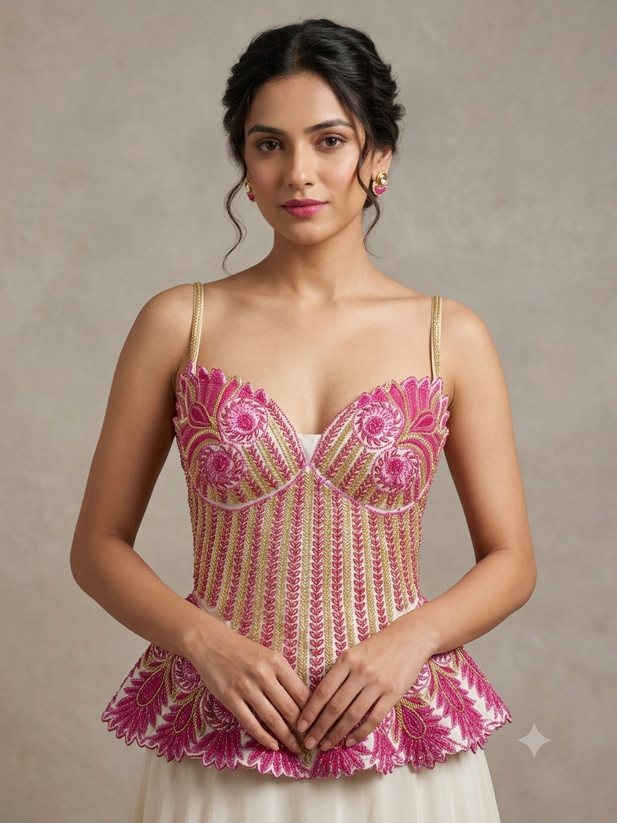 Pink corset sleeveless blouse 👚