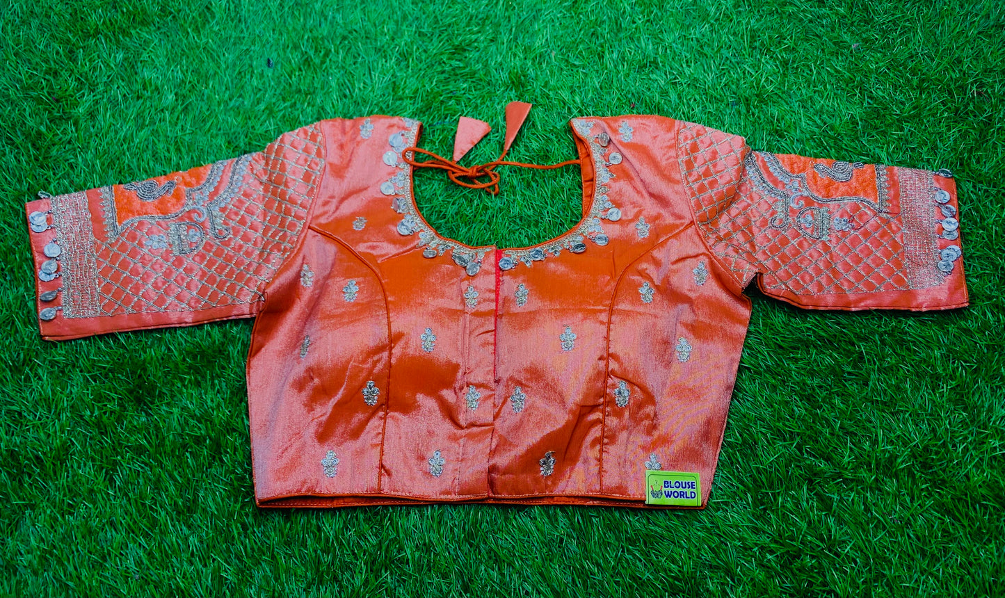 Orange tissue coin 🪙 work 👚 blouse