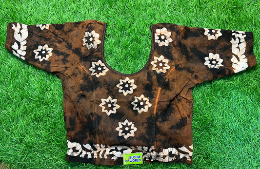 Brown/printed stretchable xl size blouse
