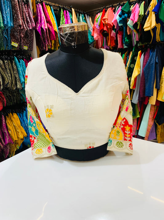 Cotton multicolour blouse 3/4 hands