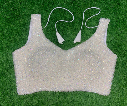 White Crystal sleeveless blouse