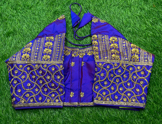 Heavy stone work blouse 👚 royal blue shade