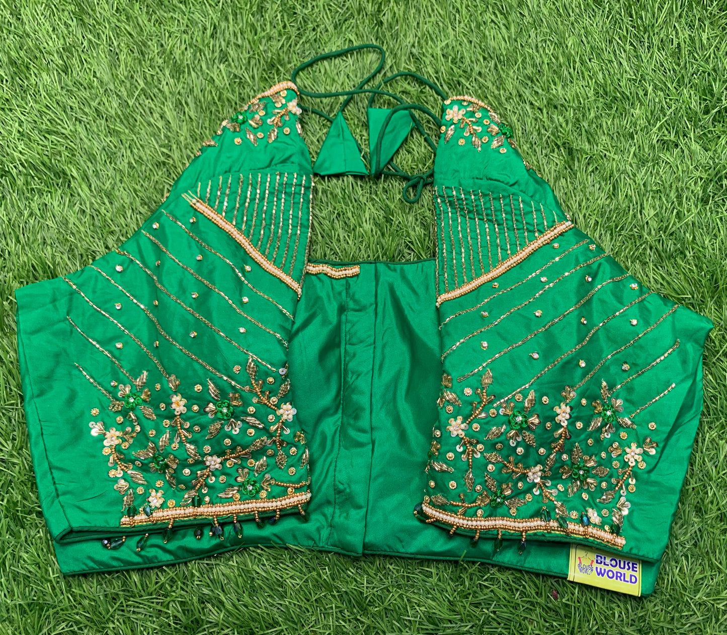 Green maggam work bridal wear blouse