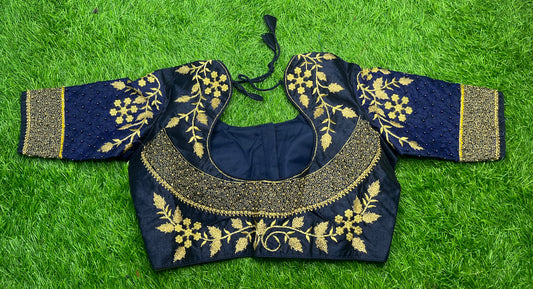 Dark navy blue thread 🧵 work blouse 👚